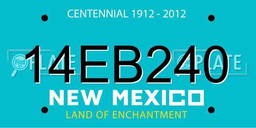 14EB240 New Mexico License Plate