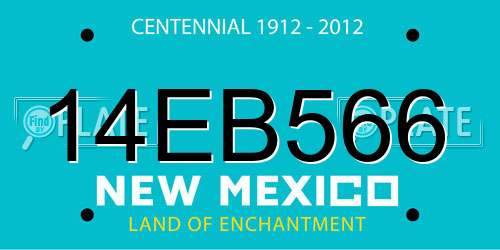 14EB566 New Mexico License Plate