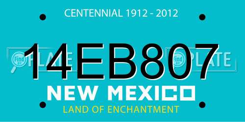 14EB807 New Mexico License Plate