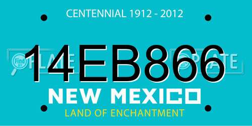 14EB866 New Mexico License Plate