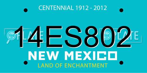 14ES802 New Mexico License Plate