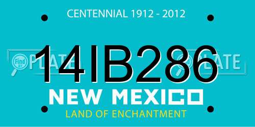 14IB286 New Mexico License Plate