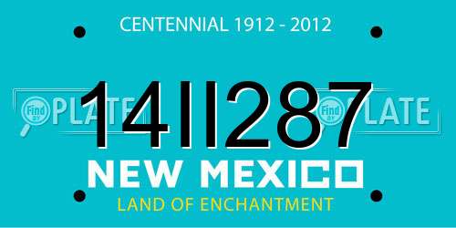 14II287 New Mexico License Plate