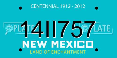 14II757 New Mexico License Plate