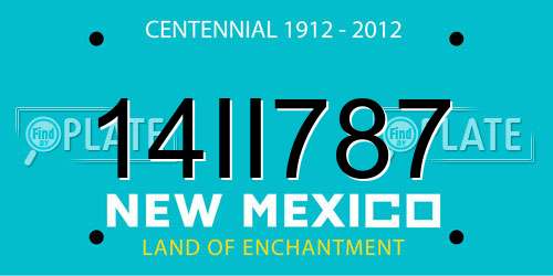 14II787 New Mexico License Plate