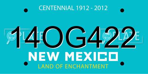 14OG422 New Mexico License Plate