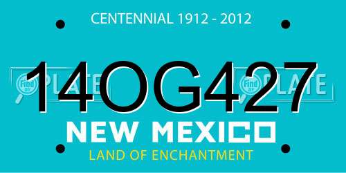 14OG427 New Mexico License Plate