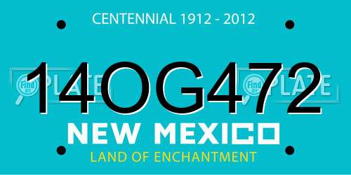 14OG472 New Mexico License Plate