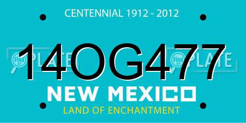 14OG477 New Mexico License Plate