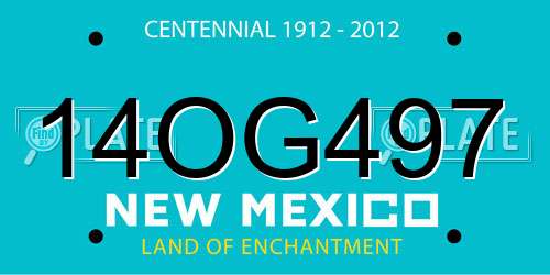14OG497 New Mexico License Plate