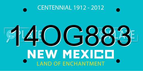 14OG883 New Mexico License Plate