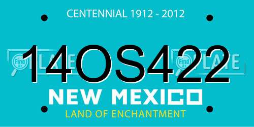 14OS422 New Mexico License Plate
