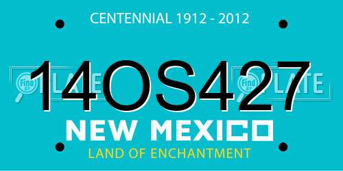14OS427 New Mexico License Plate