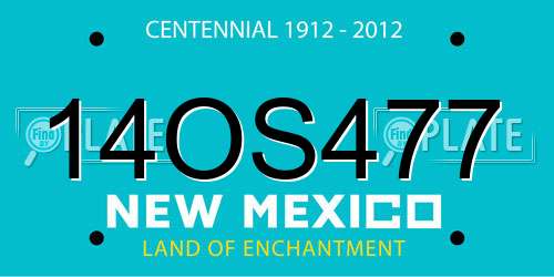 14OS477 New Mexico License Plate