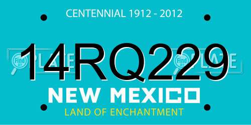 14RQ229 New Mexico License Plate