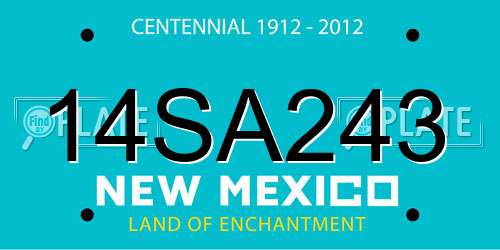 14SA243 New Mexico License Plate
