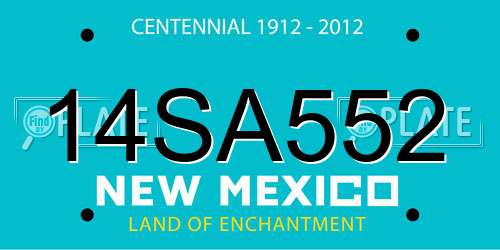 14SA552 New Mexico License Plate