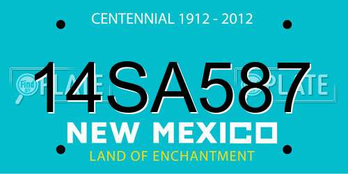 14SA587 New Mexico License Plate