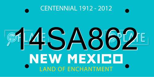 14SA862 New Mexico License Plate