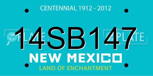14SB147 New Mexico License Plate