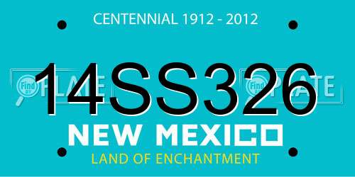 14SS326 New Mexico License Plate