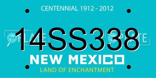 14SS338 New Mexico License Plate