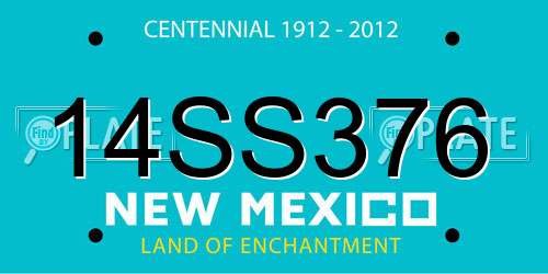 14SS376 New Mexico License Plate