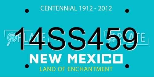 14SS459 New Mexico License Plate