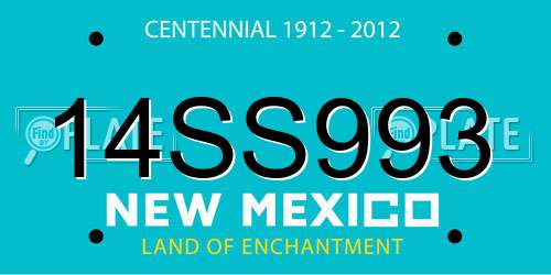 14SS993 New Mexico License Plate
