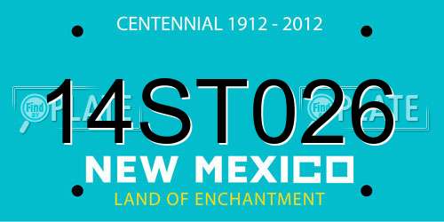 14ST026 New Mexico License Plate