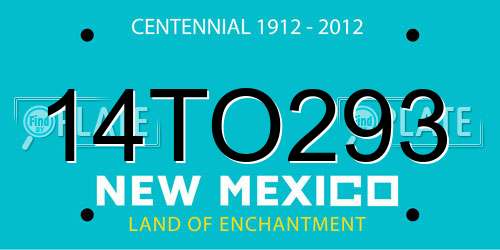 14TO293 New Mexico License Plate