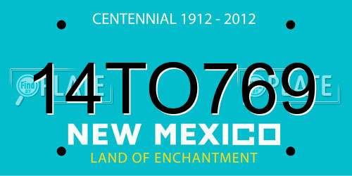 14TO769 New Mexico License Plate