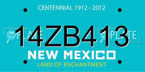 14ZB413 New Mexico License Plate