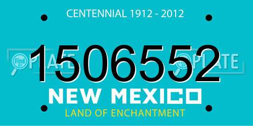 1506552 New Mexico License Plate