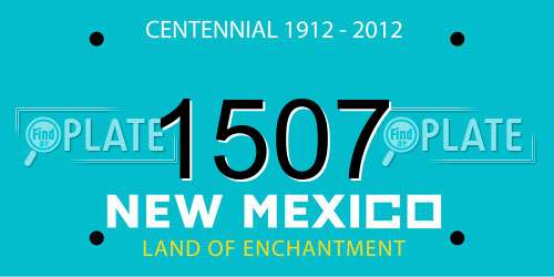 1507 New Mexico License Plate