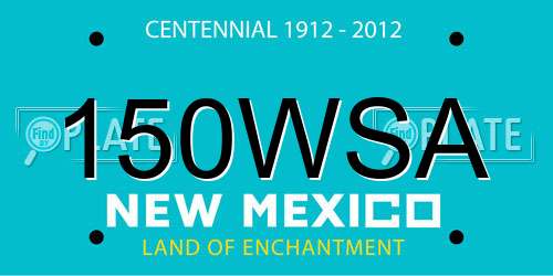 150WSA New Mexico License Plate