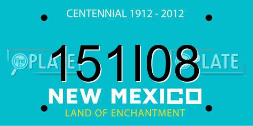 151I08 New Mexico License Plate
