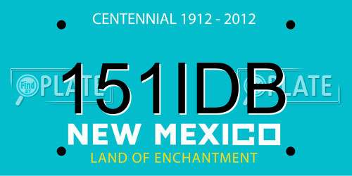 151IDB New Mexico License Plate