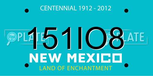 151IO8 New Mexico License Plate