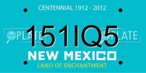 151IQ5 New Mexico License Plate