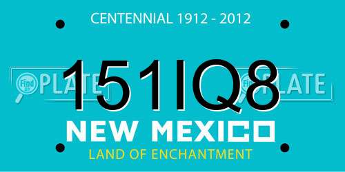 151IQ8 New Mexico License Plate