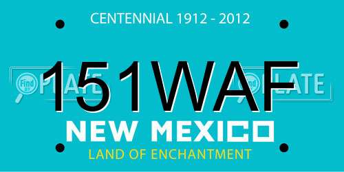 151WAF New Mexico License Plate