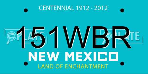151WBR New Mexico License Plate