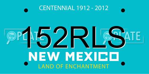 152RLS New Mexico License Plate