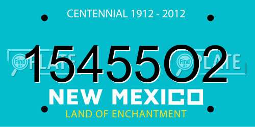 15455O2 New Mexico License Plate