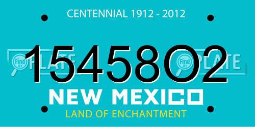 15458O2 New Mexico License Plate