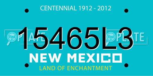 15465L3 New Mexico License Plate