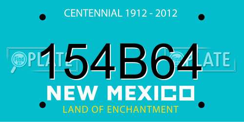 154B64 New Mexico License Plate