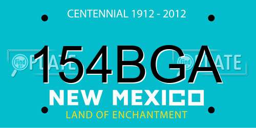 154BGA New Mexico License Plate