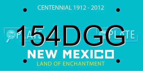 154DGG New Mexico License Plate